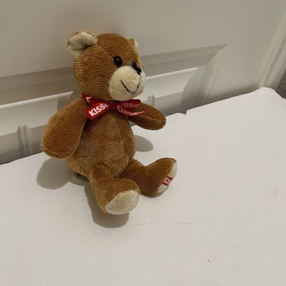 Hersheys Kisses Brown Teddy Bear Red Logo Foot Neck Ribbon 6.5" Plush Toy - Picture 5 of 9